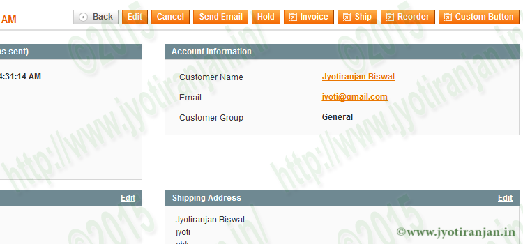 Magento admin panel custom button in order view page.